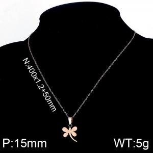 SS Rose Gold-Plating Necklace - KN89963-K