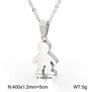 Fashionable cartoon little girl collarbone chain Children's Day minimalist necklace - KN89971-K