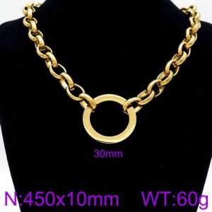 SS Gold-Plating Necklace - KN90037-Z