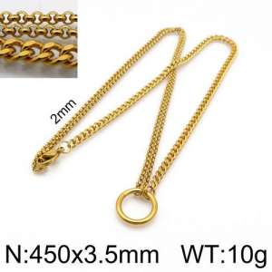 SS Gold-Plating Necklace - KN90048-Z