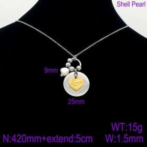 SS Gold-Plating Necklace - KN90082-Z