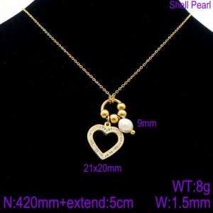 SS Gold-Plating Necklace - KN90093-Z