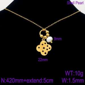 SS Gold-Plating Necklace - KN90103-Z
