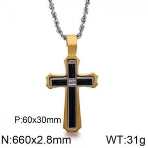 SS Gold-Plating Necklace - KN90104-KPD