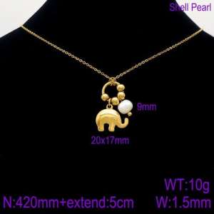 SS Gold-Plating Necklace - KN90104-Z