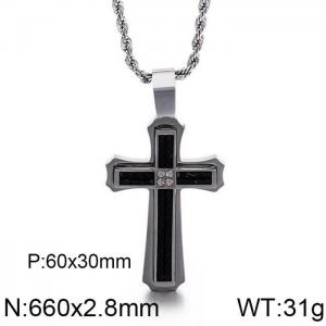 Stainless Steel Black-plating Necklace - KN90106-KPD