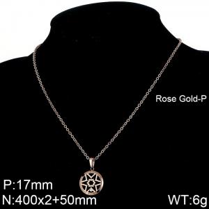 SS Rose Gold-Plating Necklace - KN90111-KPD