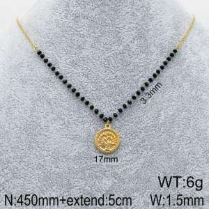 Stainless Steel Stone & Crystal Necklace - KN90203-Z