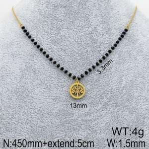 Stainless Steel Stone & Crystal Necklace - KN90204-Z