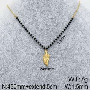 Stainless Steel Stone & Crystal Necklace - KN90205-Z