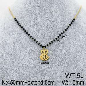 Stainless Steel Stone & Crystal Necklace - KN90206-Z