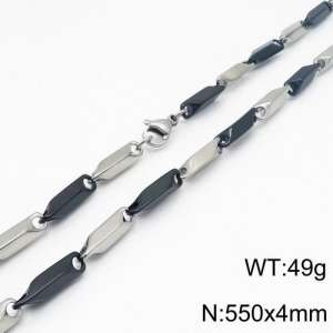 Stainless Steel Black-plating Necklace - KN90301-KJ
