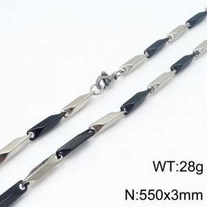 Stainless Steel Black-plating Necklace - KN90306-KJ