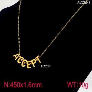 SS Gold-Plating Necklace - KN90410-Z