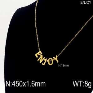 SS Gold-Plating Necklace - KN90412-Z