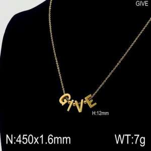 SS Gold-Plating Necklace - KN90430-Z