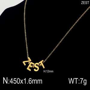 SS Gold-Plating Necklace - KN90434-Z