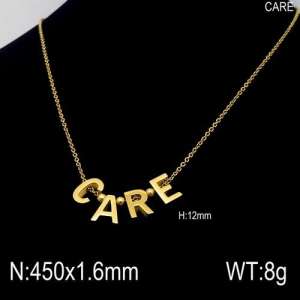 SS Gold-Plating Necklace - KN90436-Z