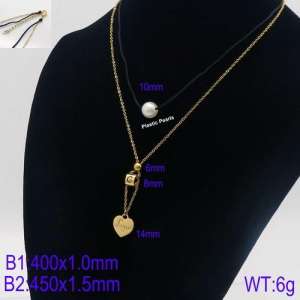 SS Gold-Plating Necklace - KN90800-Z