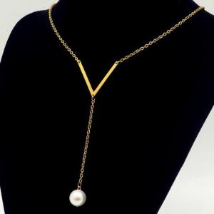 SS Gold-Plating Necklace - KN91284-DL
