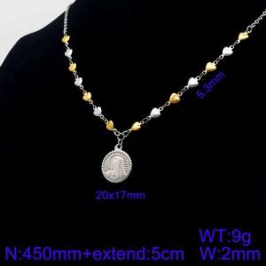 SS Gold-Plating Necklace - KN91286-Z
