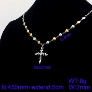 SS Gold-Plating Necklace - KN91289-Z