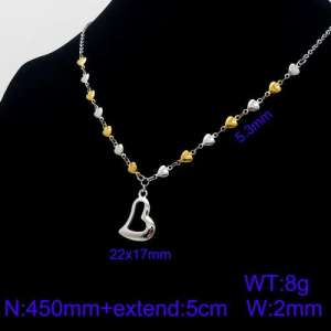 SS Gold-Plating Necklace - KN91294-Z