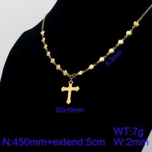 SS Gold-Plating Necklace - KN91312-Z