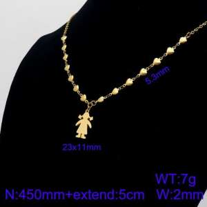 SS Gold-Plating Necklace - KN91313-Z
