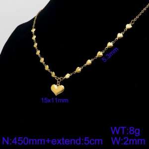 SS Gold-Plating Necklace - KN91314-Z
