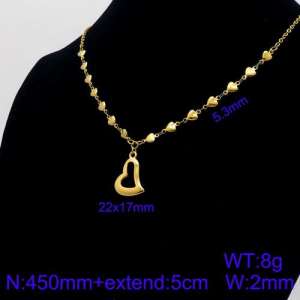 SS Gold-Plating Necklace - KN91315-Z