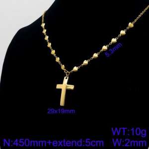 SS Gold-Plating Necklace - KN91317-Z