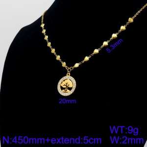 SS Gold-Plating Necklace - KN91318-Z