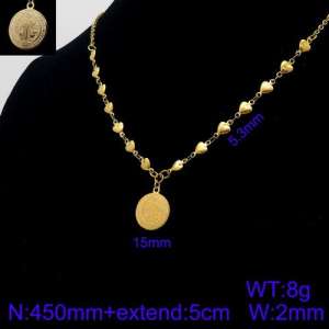 SS Gold-Plating Necklace - KN91320-Z