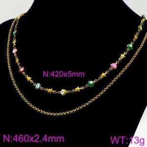 SS Gold-Plating Necklace - KN91432-Z