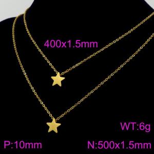 SS Gold-Plating Necklace - KN91436-Z