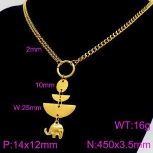 SS Gold-Plating Necklace - KN91451-Z
