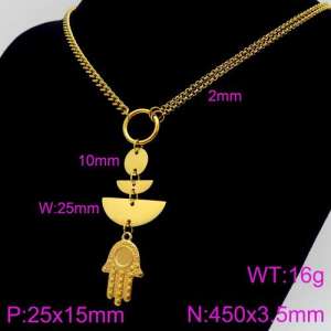 SS Gold-Plating Necklace - KN91452-Z