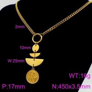 SS Gold-Plating Necklace - KN91453-Z