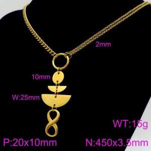 SS Gold-Plating Necklace - KN91455-Z