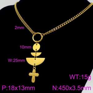 SS Gold-Plating Necklace - KN91456-Z