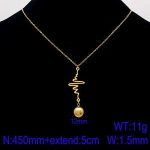 SS Gold-Plating Necklace - KN91574-Z
