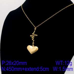 SS Gold-Plating Necklace - KN91575-Z