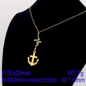 SS Gold-Plating Necklace - KN91576-Z