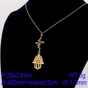 SS Gold-Plating Necklace - KN91578-Z