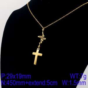 SS Gold-Plating Necklace - KN91579-Z