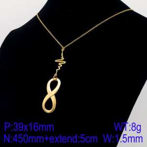 SS Gold-Plating Necklace - KN91581-Z