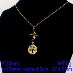SS Gold-Plating Necklace - KN91582-Z