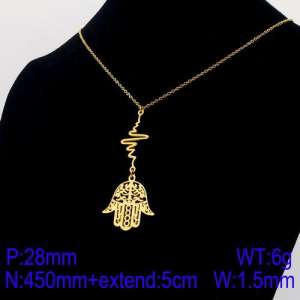 SS Gold-Plating Necklace - KN91583-Z