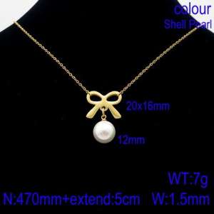 SS Gold-Plating Necklace - KN91596-Z